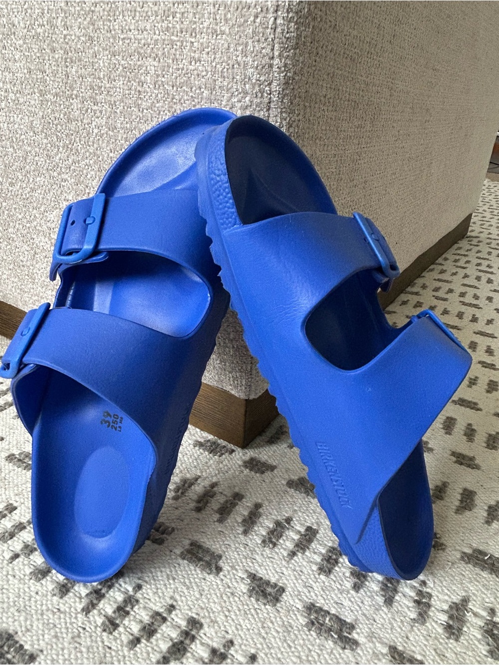 Birkenstock cobalt Blue Slip-On Dual Buckle Sandals size 39